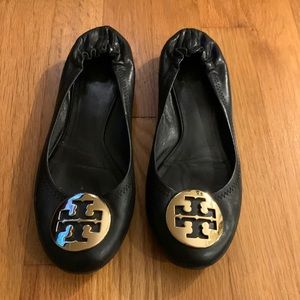 Tory Burch Minnie Travel Ballet Flat, Black, Size 7
